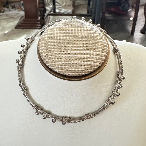 2/$20 Vintage, Silver tone, Tribal Wire Wrap decorative bangle bracelet. - Picture 1 of 11